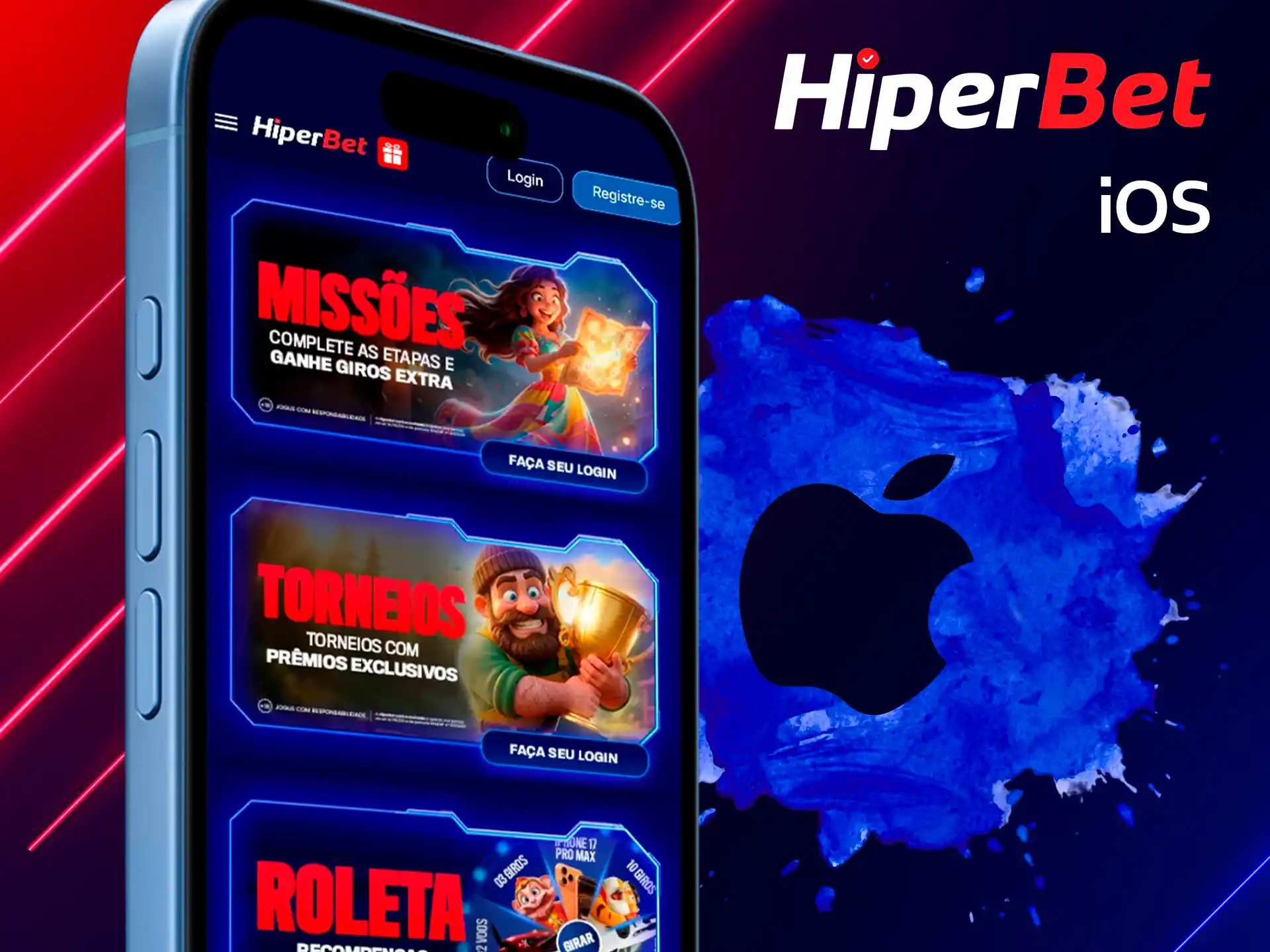 Obtenha o aplicativo Hiperbet para iOS.