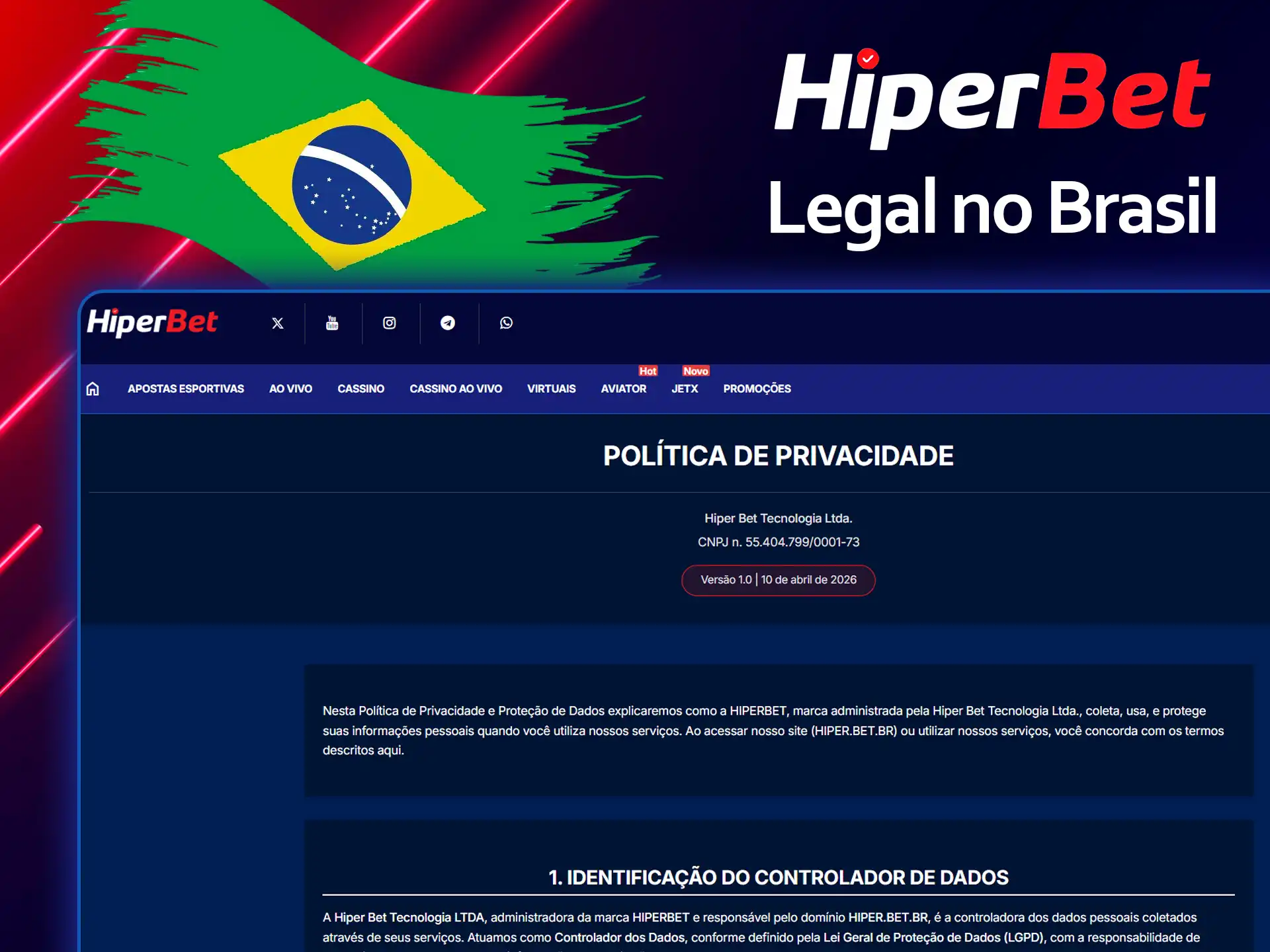 Descubra se a Hiperbet é legalizada hoje.