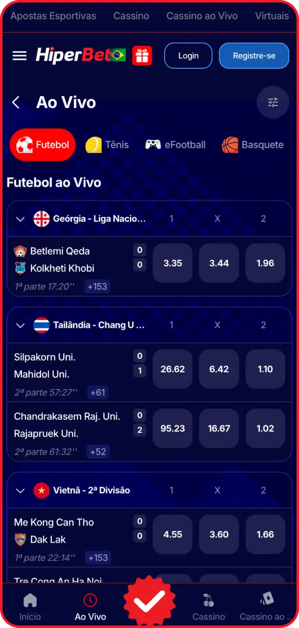 Escolha as melhores opções de apostas em esportes no Hiperbet app oficial.