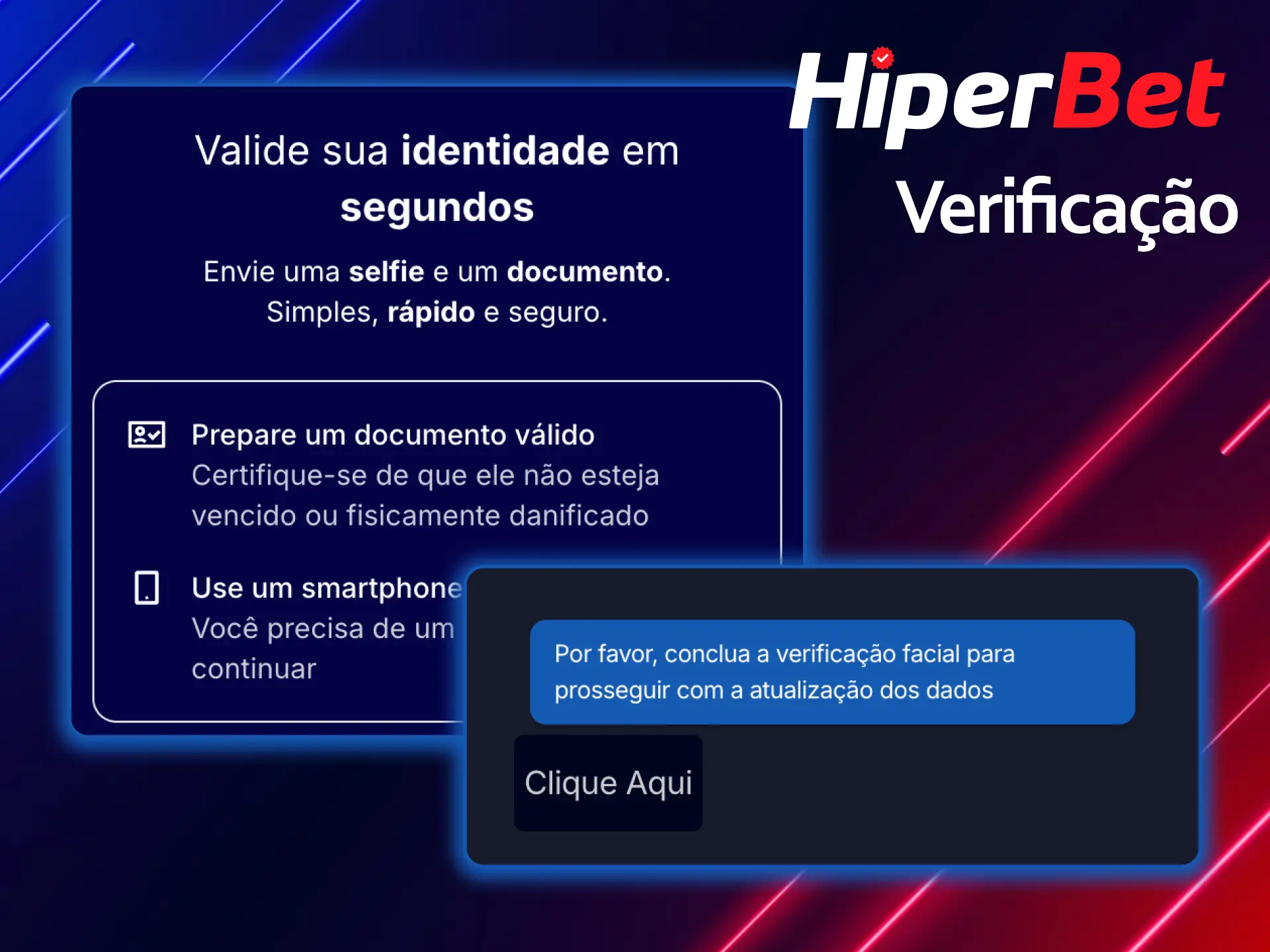 Complete o processo de verificação de conta na Hiperbet cadastro com seus documentos.