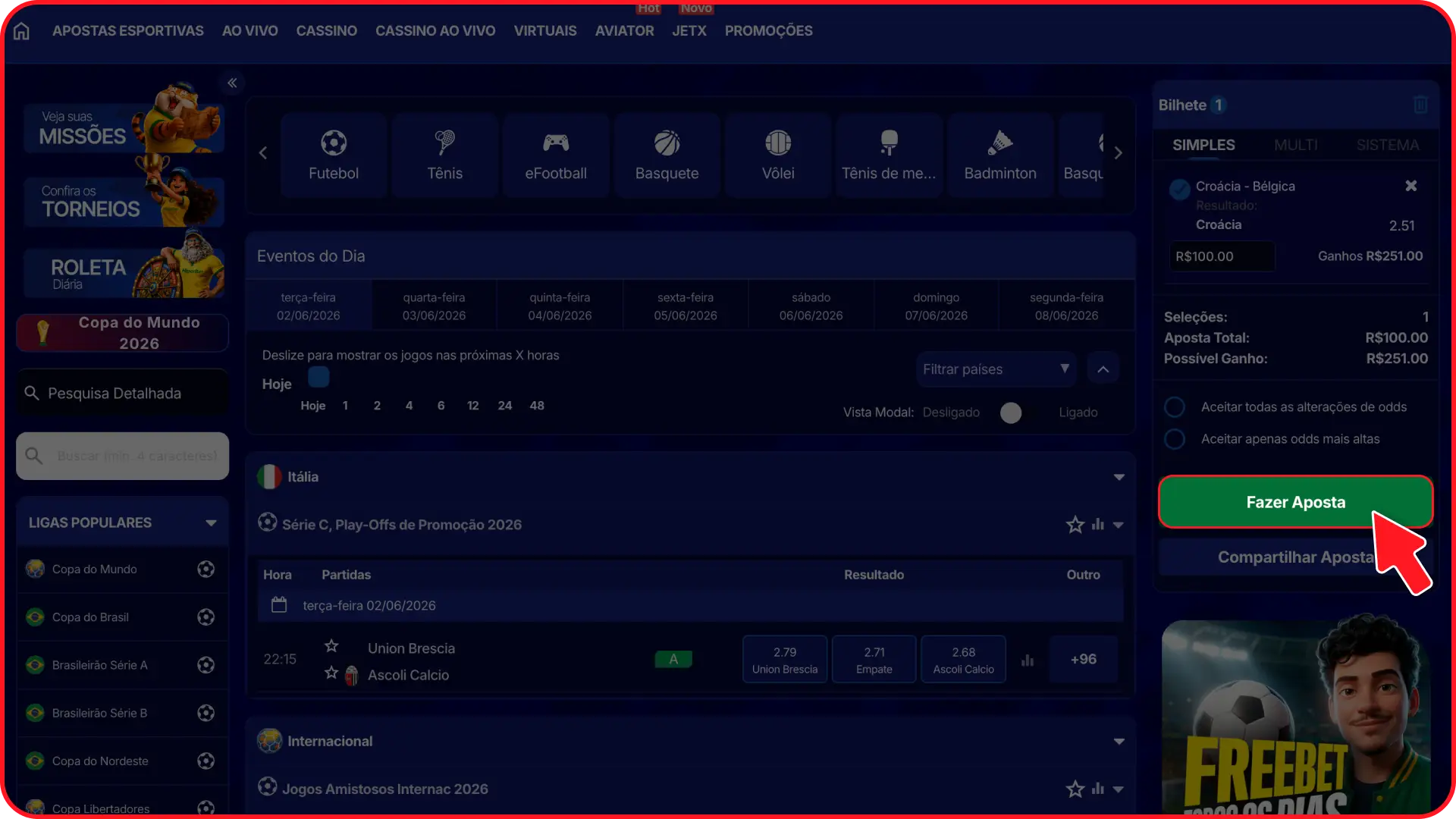 Confirme sua aposta para começar a torcer no site Hiperbet main.